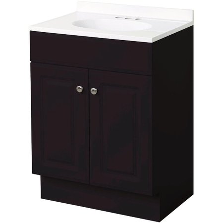 KD ESTANTERIA 18 x 35 x 16 in. Espresso Vanity with White Cultured Marble Top KD2505764